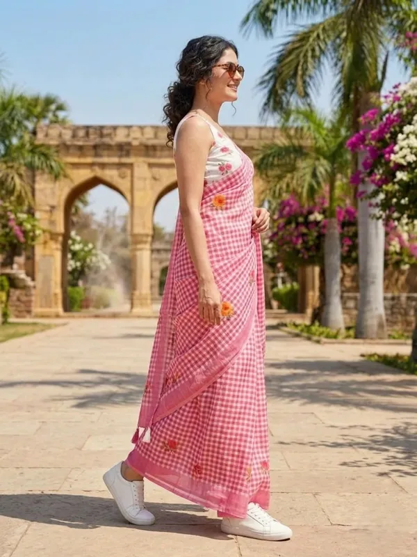 The_Signature_Blush_Bloom_Linen_|_Royal_Gingham_Flora_Linnen_-Touch_Cotton