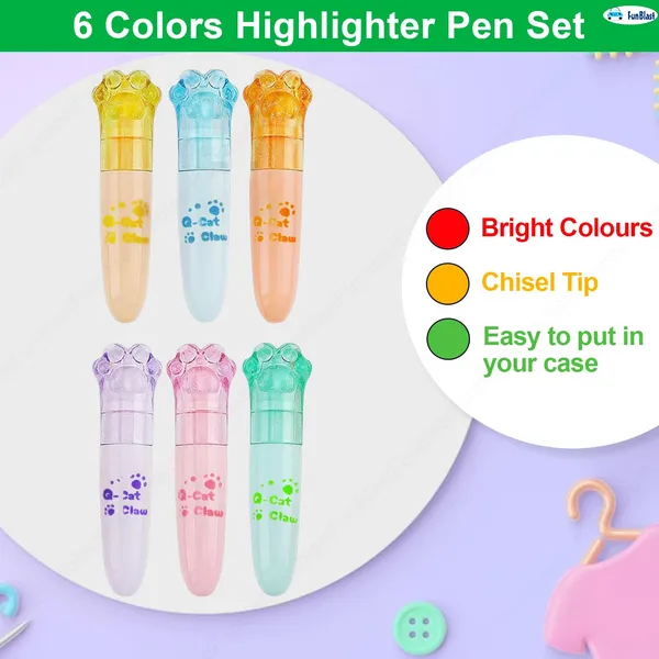 Cute_Kawaii_6_Colors_Highlighter_Pen_Set,_Aesthetic_Highlighters,_Chisel_Tip_Book_Marker,_Pastel_Colors_Chisel_Tip_Marker_Pens_-_Multicolor