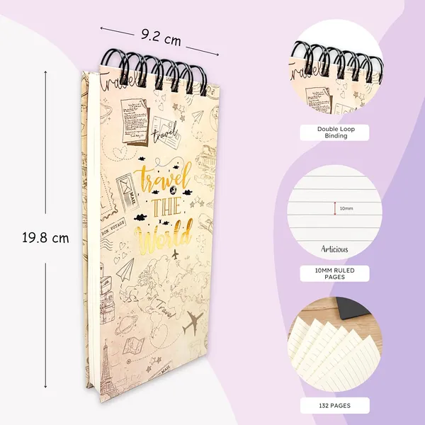 To_Do_List_|_(9.2x19.8_cm)_|_Daily_To_Do_Notepad_|_Task_Checklist_|_Wirebound_Desk_Planner_|_80_GSM_|_264_Pages_|_50_Tear_Off_Sheets_for_Grocery,_Shopping,_Checklist_-_Travel_the_World