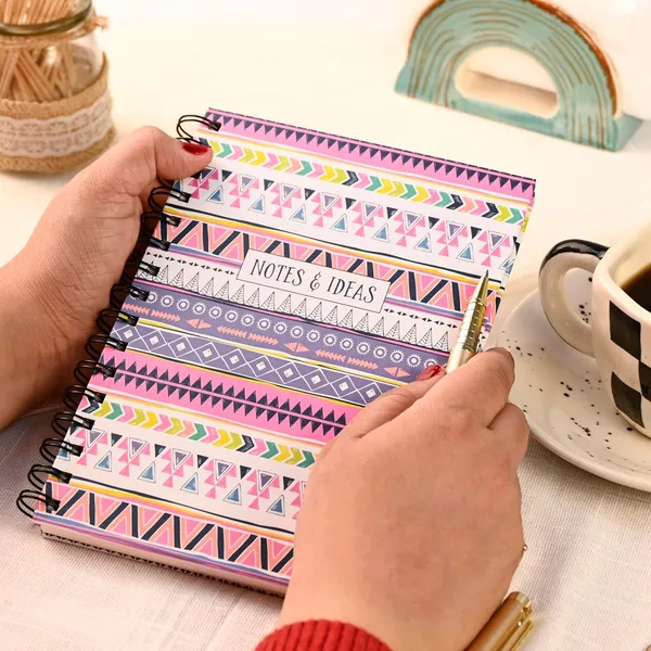 Spiral_Notebook_A5,_190_Ruled_Pages,_80_GSM,_Diary_for_Writing,_School,_Office_&_Gifting_-_Boho