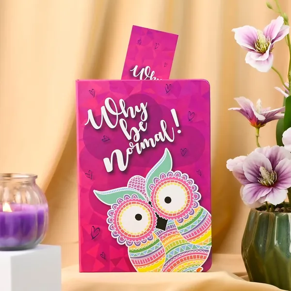 Notebook_Set,_Premium_Hardcover_Journal,_Bookmark_and_Matching_Box_|192_Ruled_Pages,_80_GSM_|_A5_Ruled_Writing_Notebook_for_Girls,_School_&_Office_|_Cute_Owl_Design_|_Durable_Cover,_Smooth_Paper_-_Why_Be_Normal