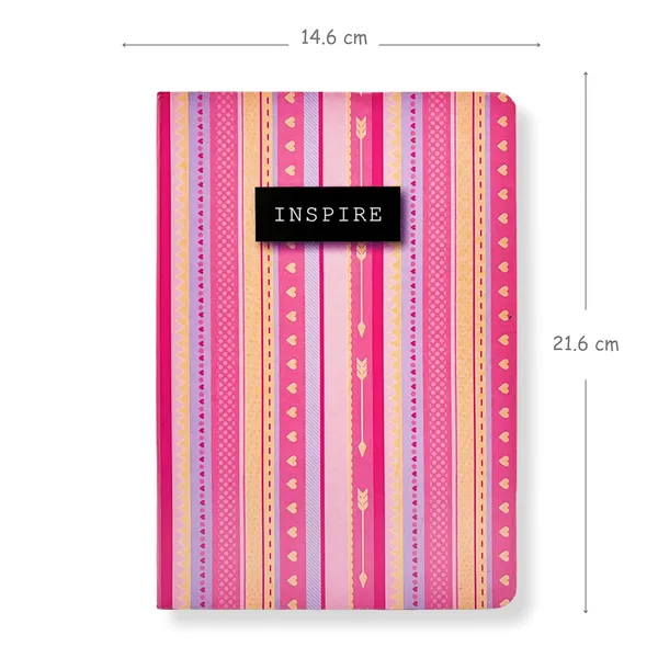 Hardbound_Notebook_with_Cover_and_Bookmark,_Personal_Diary_|_Pink_Theme_Printed_A5_Journal_(22_x_15_cm,_80_GSM,_192_Ruled_Pages)_Inspire_Pink