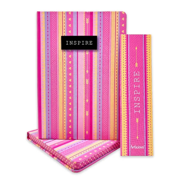 Hardbound_Notebook_with_Cover_and_Bookmark,_Personal_Diary_|_Pink_Theme_Printed_A5_Journal_(22_x_15_cm,_80_GSM,_192_Ruled_Pages)_Inspire_Pink