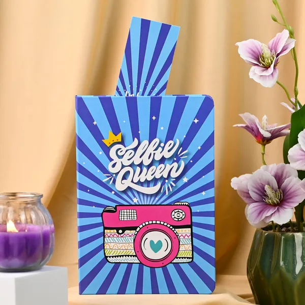 Notebook_Set,_Premium_Hardcover_Journal,_Bookmark_and_Matching_Box_|192_Ruled_Pages,_80_GSM_|_A5_Ruled_Writing_Notebook_for_Girls,_School_&_Office_|_Selfie_Queen_Design_|_Durable_Cover,_Smooth_Paper_-_Selfie_Queen
