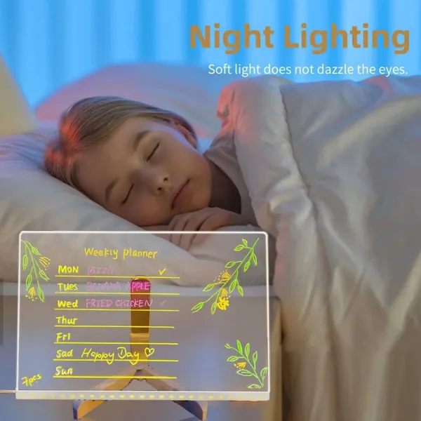 3D_Acrylic_LED_Message_Board_with_Stand_–_Light-Up_Dry_Erase_Board_with_7_Color_Pens,_Adjustable_Stand_Memo_Display_for_Notes,_Doodles_&_Decorations_(30×20_cm,_Reusable)