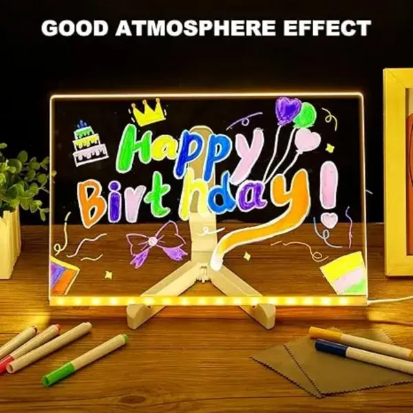 3D_Acrylic_LED_Message_Board_with_Stand_–_Light-Up_Dry_Erase_Board_with_7_Color_Pens,_Adjustable_Stand_Memo_Display_for_Notes,_Doodles_&_Decorations_(30×20_cm,_Reusable)