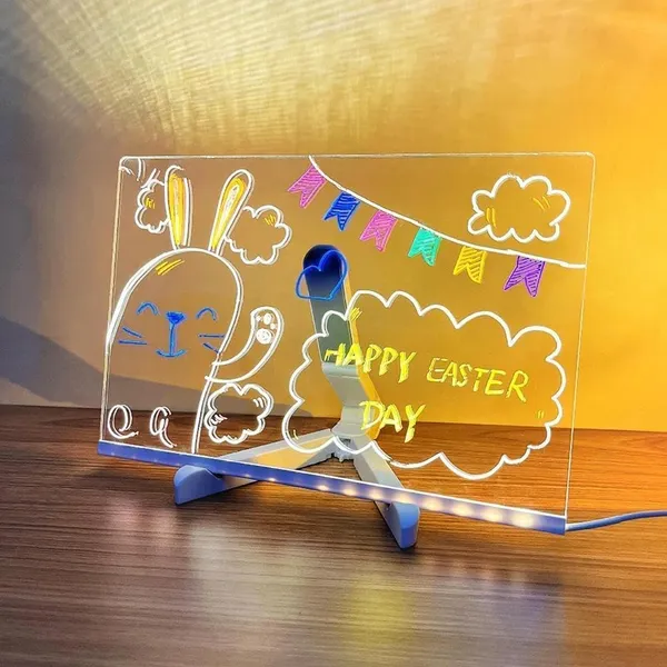 3D_Acrylic_LED_Message_Board_with_Stand_–_Light-Up_Dry_Erase_Board_with_7_Color_Pens,_Adjustable_Stand_Memo_Display_for_Notes,_Doodles_&_Decorations_(30×20_cm,_Reusable)