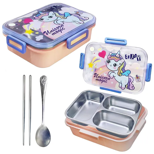 Little_Station_Kids_Unicorn_Lunch_Box_with_3_Compartment,_Suitable_for_Kids,_Adult_Breakfast,_Lunch,_Snacks,_Dinner,_Picnic,_Travel_(Pink)