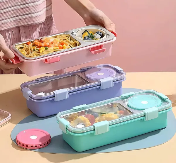 Multiclour_Stainless_Steel_Lunch_Box_for_Kids,_Cartoon_Printed_Snacks_Box_with_Plastic_Spoon_&_Fork,_Cute_Cartoon_Food_Box,_One_Bowl_Lunch_Box_for_Toddlers,_Preschoolers