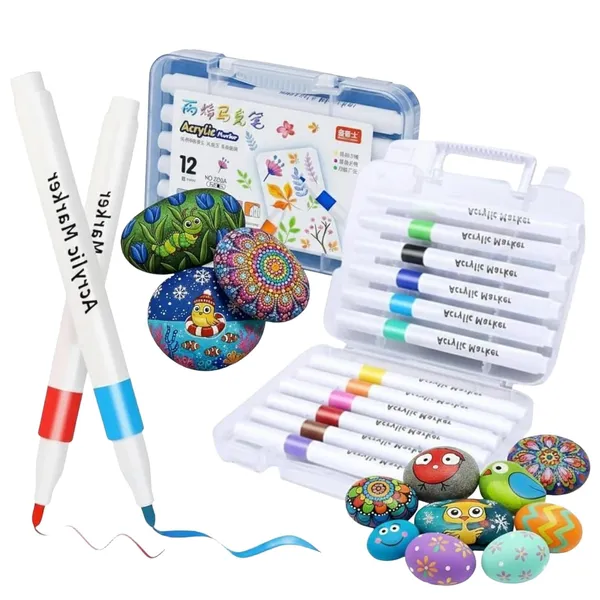 Corslet_12_Shades_Acrylic_Markers_Paint_Pens_Set_Markers_Ideal_for_Mandala_Art_Doodling_Drawing_Sketching,_Colouring_&_Shading_Pens_for_Painting