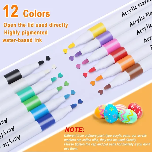 Corslet_12_Shades_Acrylic_Markers_Paint_Pens_Set_Markers_Ideal_for_Mandala_Art_Doodling_Drawing_Sketching,_Colouring_&_Shading_Pens_for_Painting