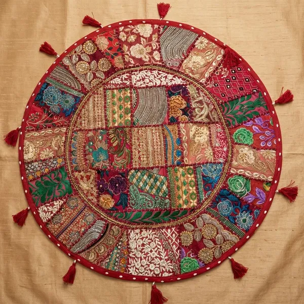 Multicolor_Round_Khambadia_Work_Cushion_Cover