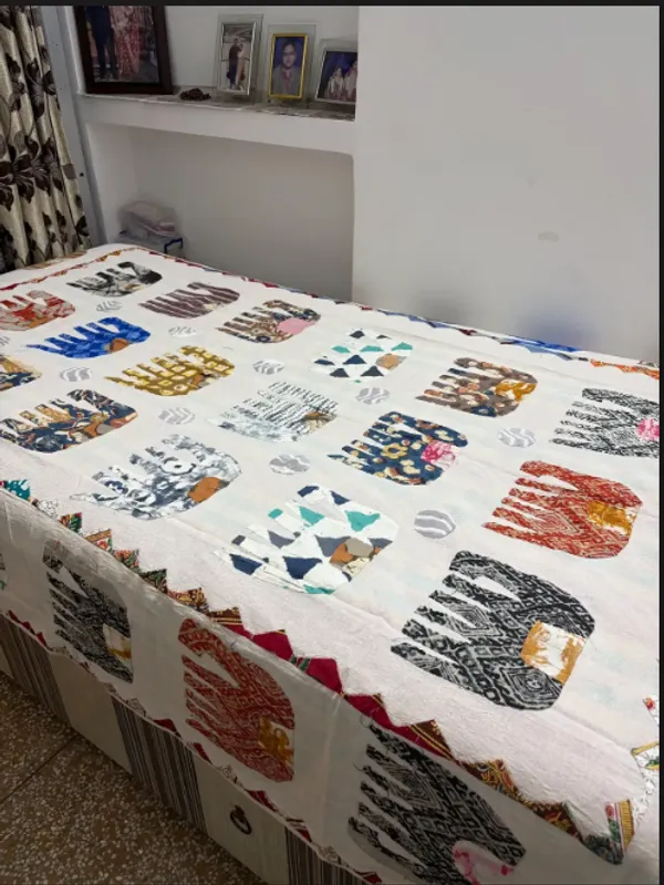 Hathi_Patter_Applique_double_Bedcover