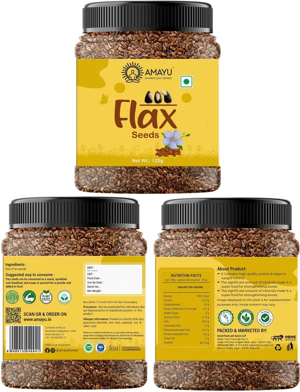 Raw_Organic_Pumpkin_Seeds_125_G_Flax_Seeds_For_Hair_125_G_Weight_Loss__2_X_125_G