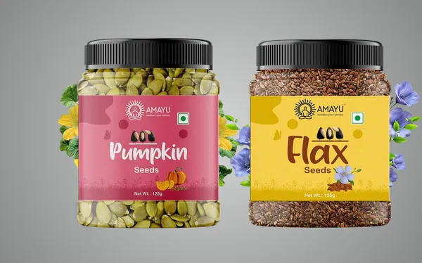Raw_Organic_Pumpkin_Seeds_125_G_Flax_Seeds_For_Hair_125_G_Weight_Loss__2_X_125_G