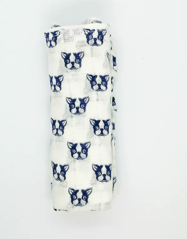 White_Dog_Print_Lightweight_Woven_Blanket_-_80_X_80_Cms_-_Pack_Of_2