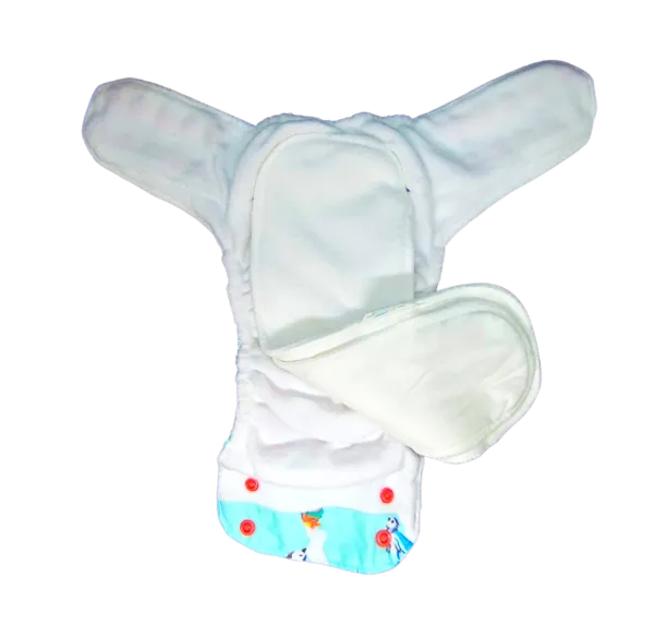 Kindermum_Printed_Reusable_Cloth_Diaper_With_Two_Organic_Cotton__Inserts_-_For_Daytime_And_Nighttime_For_10+_Hours_Of_Absorbency