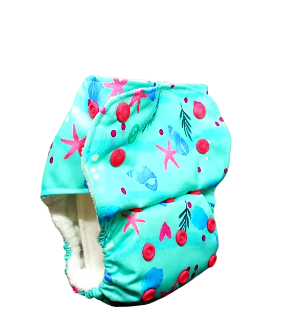 Turquoise_Printed_Cloth_Diaper_With_Prefold_Insert