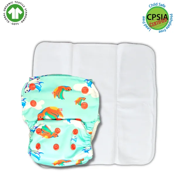 Mint_Printed_Reusable_Cloth_Diaper_For_Babies_Wit_Prefold__Inserts_-_For_Daytime_And_Nighttime_For_4+_Hours_Of_Absorbency