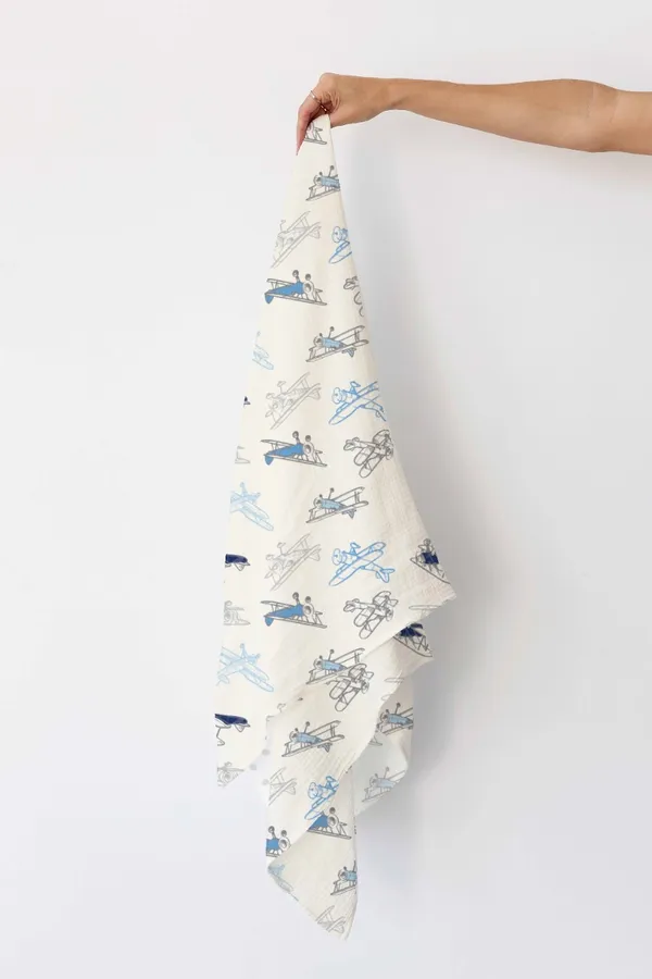White_Vehicle_Print_Baby_Swaddle_Blanket_110X110_Set-Of-2_Aviator