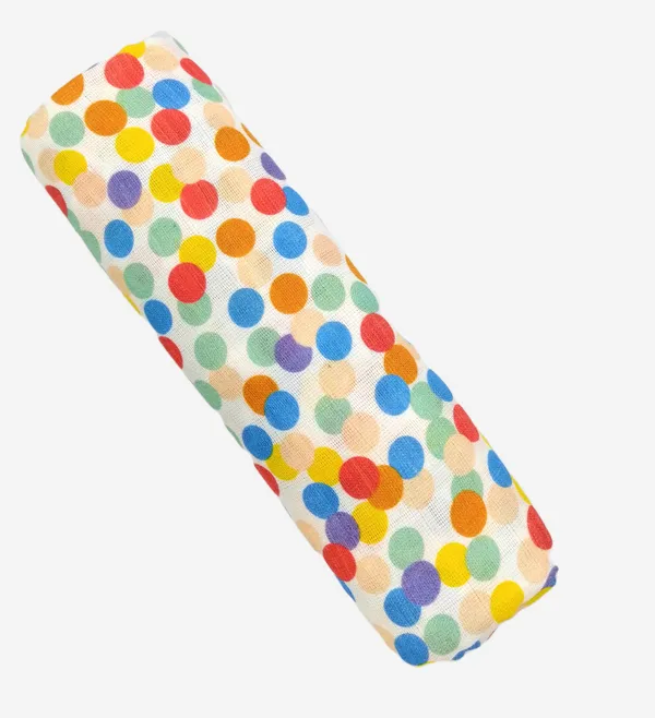 Printed_Cotton_Baby_Spread_And_Stroller_Shade_110X110_Polka_Dots_Swaddle
