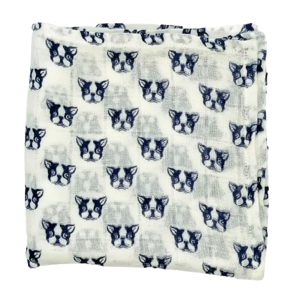 White_Dog_Print_Lightweight_Woven_Blanket_-_80_X_80_Cms_-_Pack_Of_2
