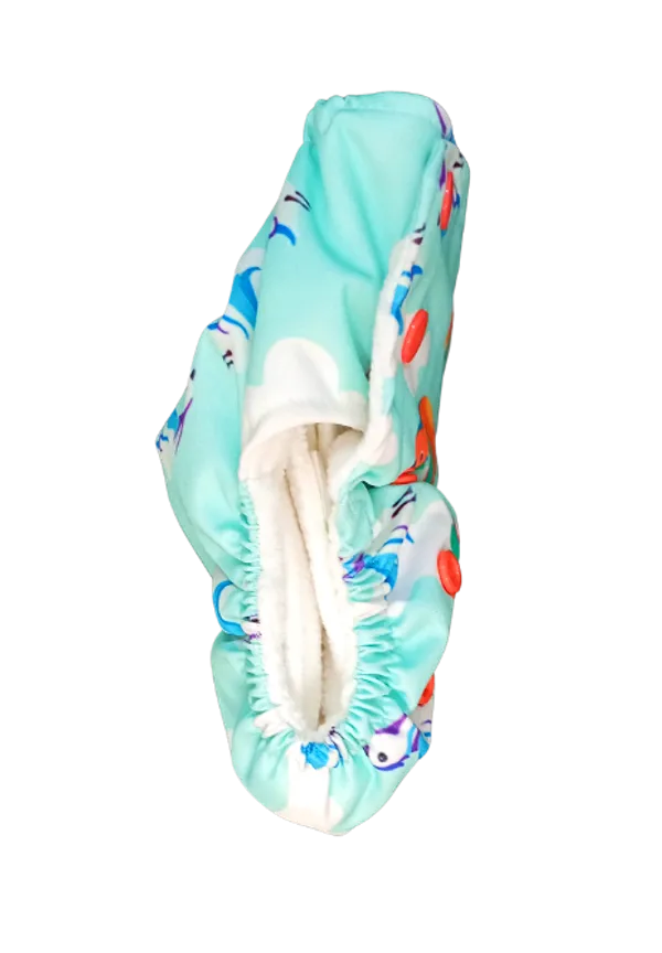Kindermum_Printed_Reusable_Cloth_Diaper_With_Two_Organic_Cotton__Inserts_-_For_Daytime_And_Nighttime_For_10+_Hours_Of_Absorbency