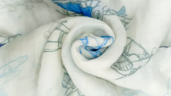 White_Vehicle_Print_Baby_Swaddle_Blanket_110X110_Set-Of-2_Aviator