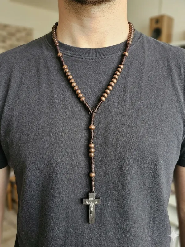 Handmade_Ebony_Dark_Wood_Rosary_Bead_Necklace_With_Cross_Unisex