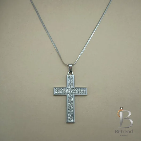 Anti_Tarnish_Stainless_Steel_Cz_Crystal_Cross_Pendant_Necklace_For_Women_Silver_Tone_Cubic_Zirconia_Stone_Set_Christian_Cross_With_Snake_Chain