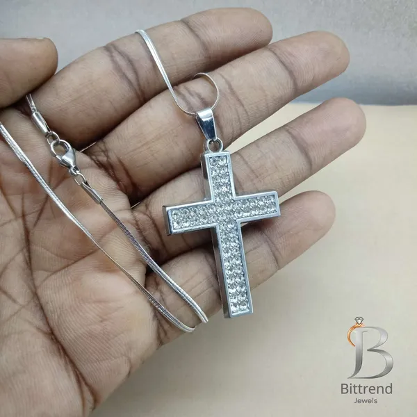 Anti_Tarnish_Stainless_Steel_Cz_Crystal_Cross_Pendant_Necklace_For_Women_Silver_Tone_Cubic_Zirconia_Stone_Set_Christian_Cross_With_Snake_Chain