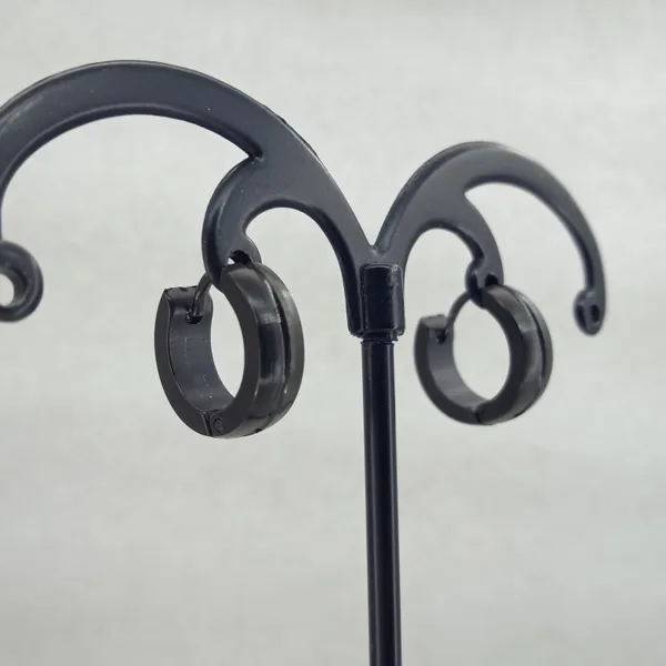 Silver_Black_Stainless_Steel_Huggie_Hoop_Earrings_Combo_Set_For_Men