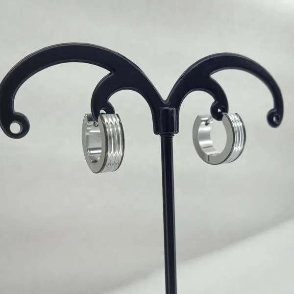 Silver_Black_Stainless_Steel_Huggie_Hoop_Earrings_Combo_Set_For_Men