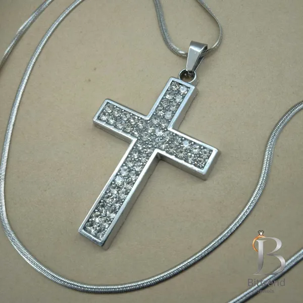 Anti_Tarnish_Stainless_Steel_Cz_Crystal_Cross_Pendant_Necklace_For_Women_Silver_Tone_Cubic_Zirconia_Stone_Set_Christian_Cross_With_Snake_Chain