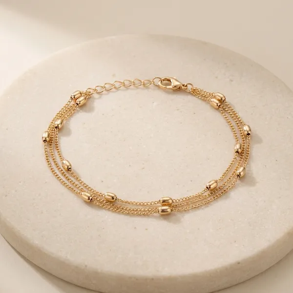 Triple_Strand_Satellite_Bead_Anklet_For_Women_Girls_Anti_Tarnish_Silver_And_Gold_Tone_Layered_Beaded_Ankle_Chain_Combo_Adjustable_Lobster_Clasp_Fashion_Jewellery