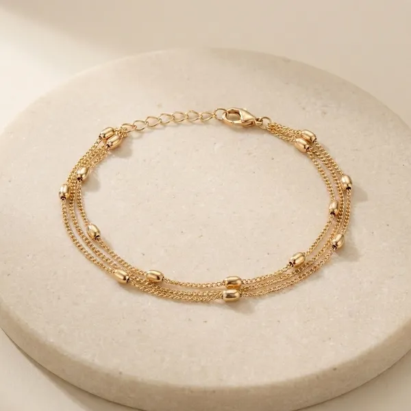 Triple_Strand_Satellite_Bead_Anklet_For_Women_Girls_Anti_Tarnish_Silver_And_Gold_Tone_Layered_Beaded_Ankle_Chain_Combo_Adjustable_Lobster_Clasp_Fashion_Jewellery