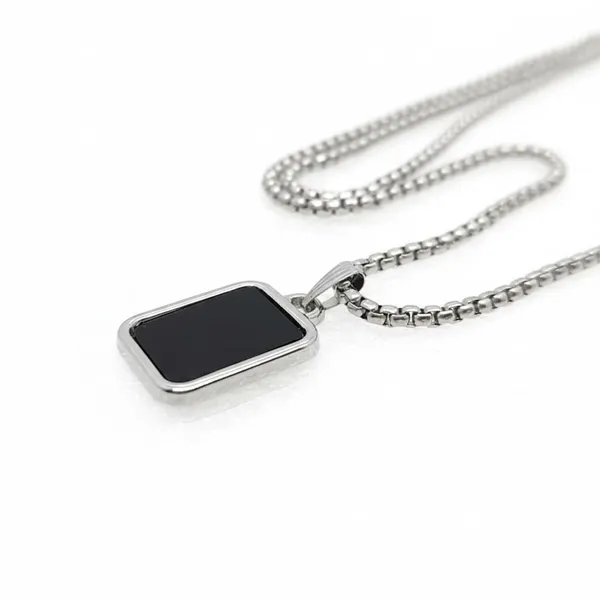Stainless_Steel_Black_Onyx_Stone_Rectangular_Pendant_With_Rolo_Chain_For_Men_Anti_Tarnish_Necklace