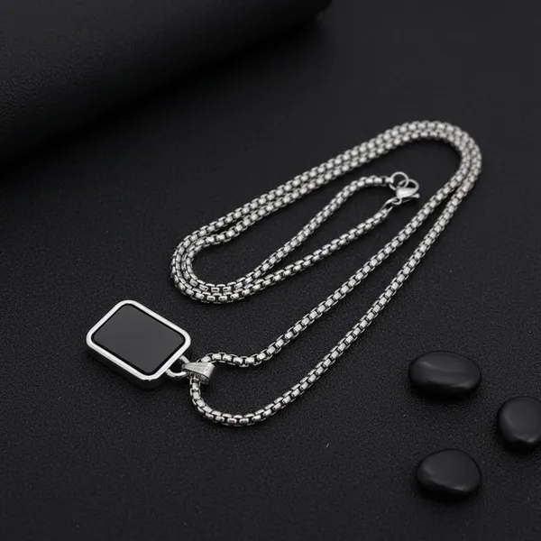 Stainless_Steel_Black_Onyx_Stone_Rectangular_Pendant_With_Rolo_Chain_For_Men_Anti_Tarnish_Necklace