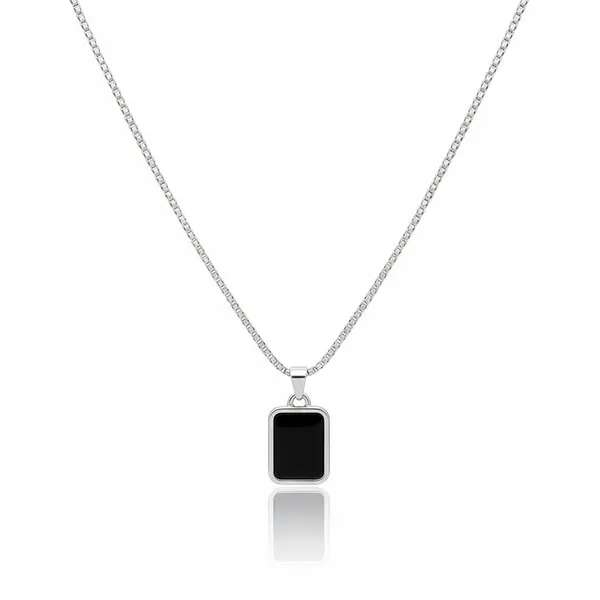 Stainless_Steel_Black_Onyx_Stone_Rectangular_Pendant_With_Rolo_Chain_For_Men_Anti_Tarnish_Necklace