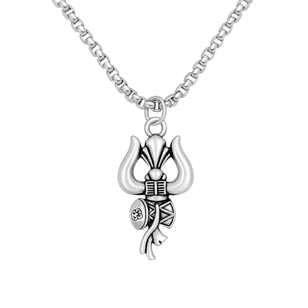 Stainless_Steel_Oxidised_Silver_Shiva_Trishul_Om_Damaru_Pendant_Combo_For_Men