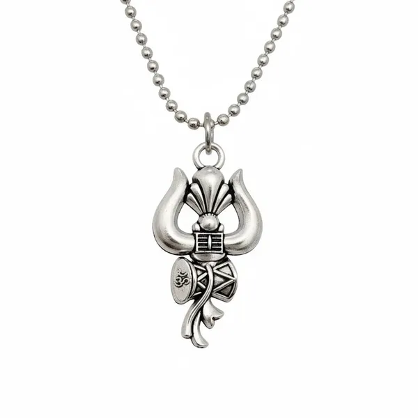 Silver_Stainless_Steel_Oxidised_Trishul_Damaru_Pendant_Necklace_For_Men
