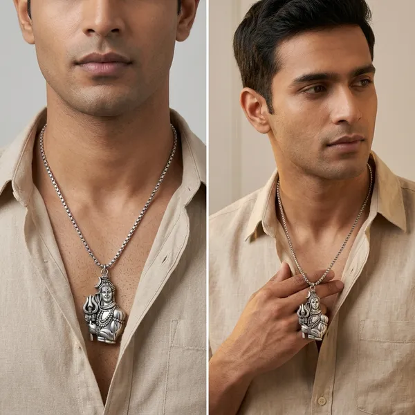 Stainless_Steel_Oxidised_Silver_Shiva_Trishul_Om_Damaru_Pendant_Combo_For_Men