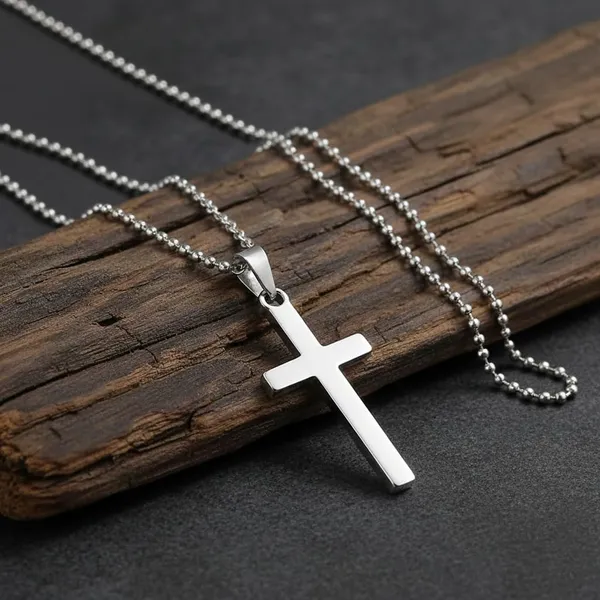 Silver_Stainless_Steel_Minimalist_Plain_Cross_Pendant_Necklace_For_Men