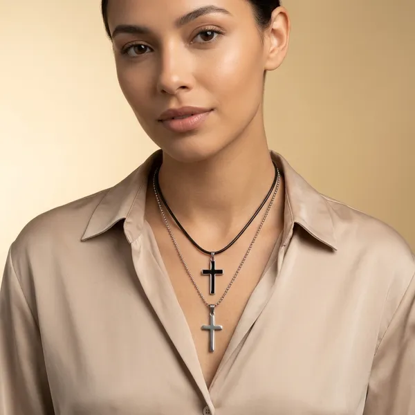 Silver_Black_Stainless_Steel_Plain_Enamel_Cross_Pendant_Necklace_Combo_For_Unisex