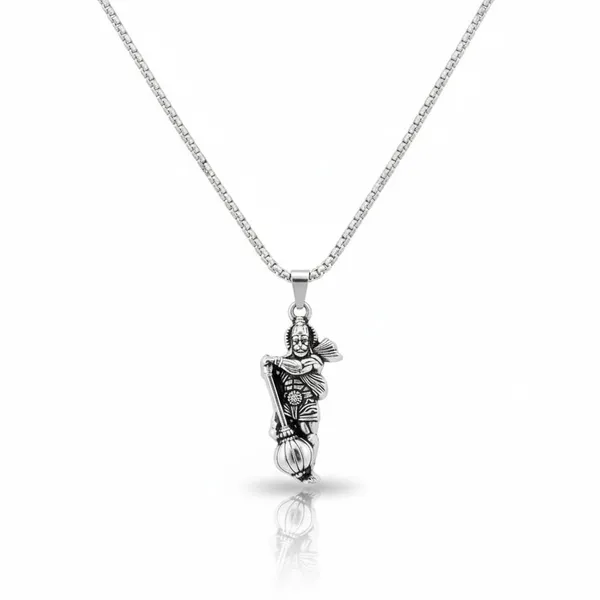 Stainless_Steel_Oxidised_Silver_Hanuman_Standing_Full_Body_Pendant_For_Men