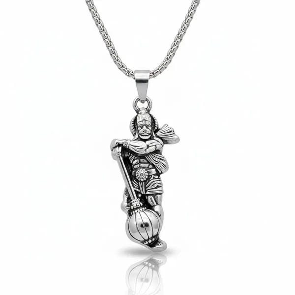 Stainless_Steel_Oxidised_Silver_Hanuman_Standing_Full_Body_Pendant_For_Men