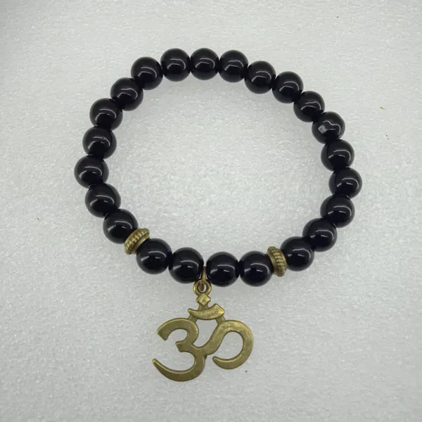 Black_Onyx_Om_Charm_Bracelet_For_Men_And_Women_Antique_Gold_Om_Aum_Pendant_Stretchable_Spiritual_Wrist_Mala_Natural_Stone_Healing_Protection_Bracelet_Yoga_Meditation_Jewellery