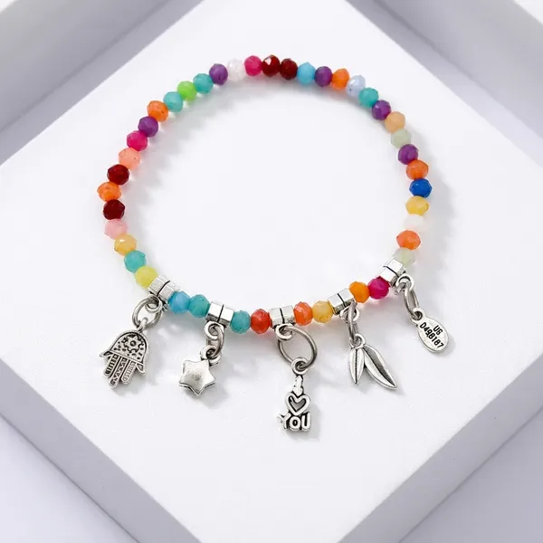 Multi_Color_Rainbow_And_Black_Crystal_Beaded_Charm_Bracelet_Combo_For_Women_And_Girls