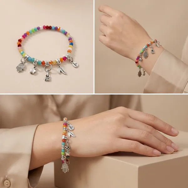 Multi_Color_Rainbow_And_Black_Crystal_Beaded_Charm_Bracelet_Combo_For_Women_And_Girls