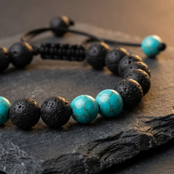 Blue_Turquoise_Lava_Stone_Adjustable_Beaded_Bracelet_For_Unisex